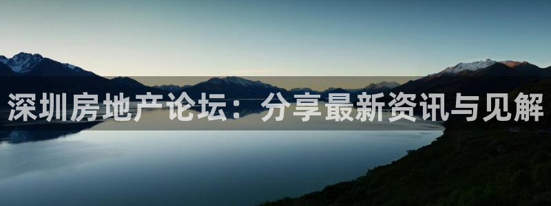 新宝5注册测速登录：深圳房地产论坛：分享最新资讯与见解