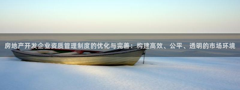 新宝5网站：房地产开发企业资质管理制度的优化与完善：构建高效
